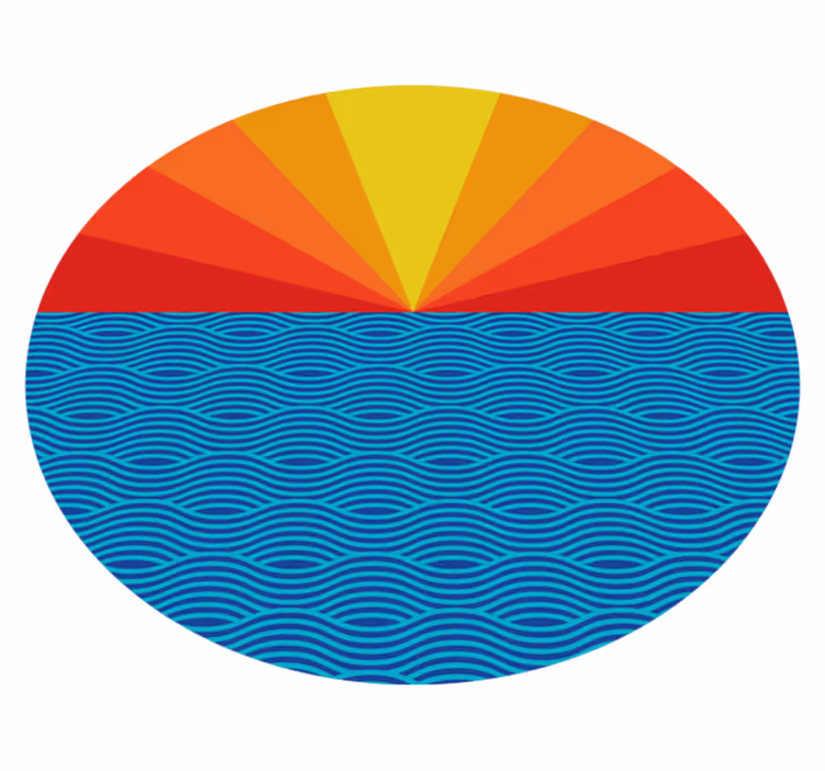 Nature vinyl carpet retro seaside sunset - TenStickers
