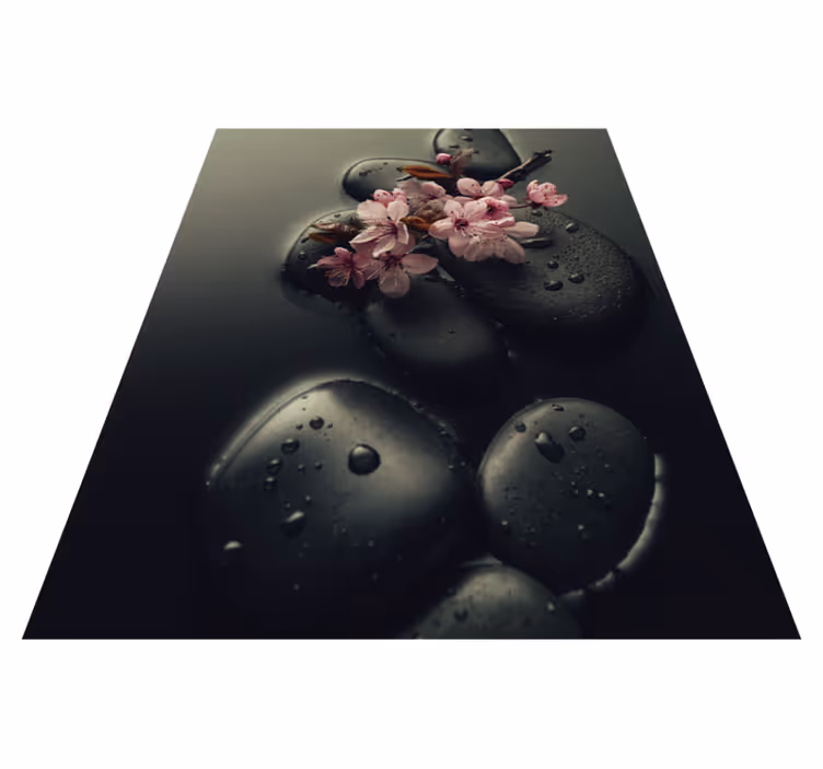 Nature vinyl carpet zen ambiance with stone for toilet - TenStickers