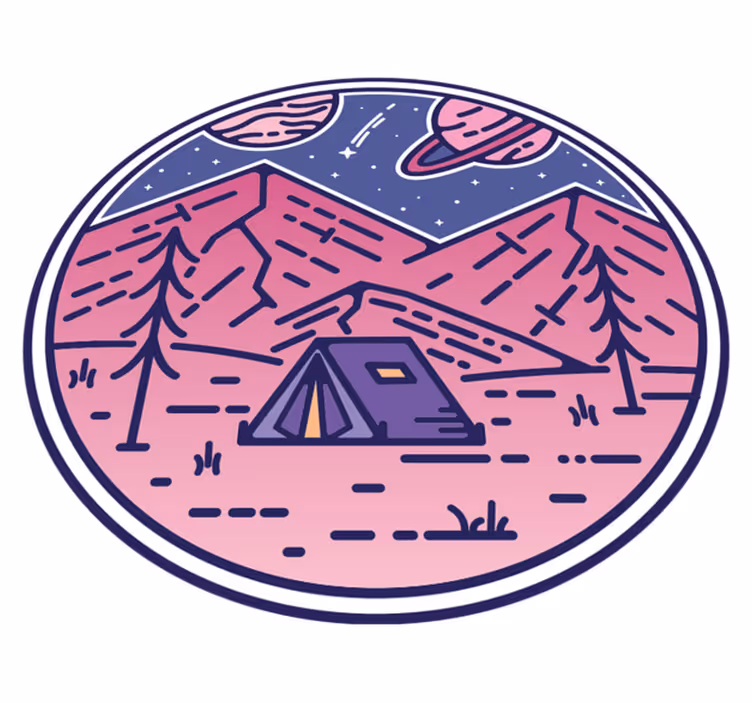 Nature vinyl carpet pink mountains - TenStickers