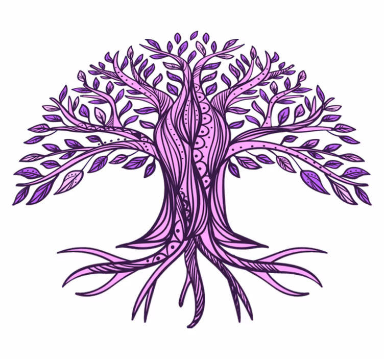 Nature vinyl carpet tree of life purple design - TenStickers