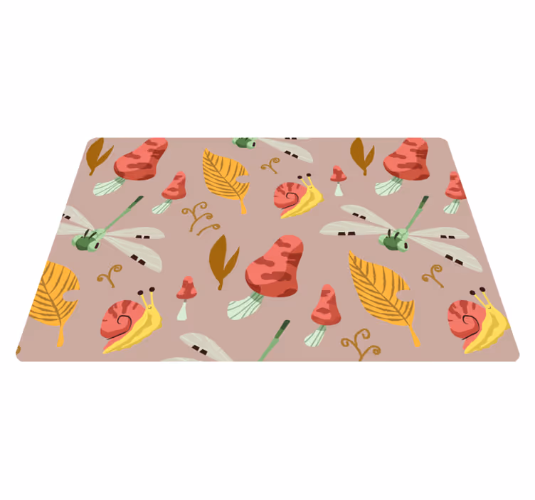 Nature vinyl carpet with autumn flora and fauna pattern - TenStickers
