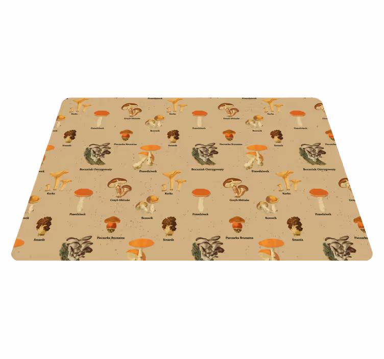 Nature vinyl carpet vintage mushroom varieties - TenStickers