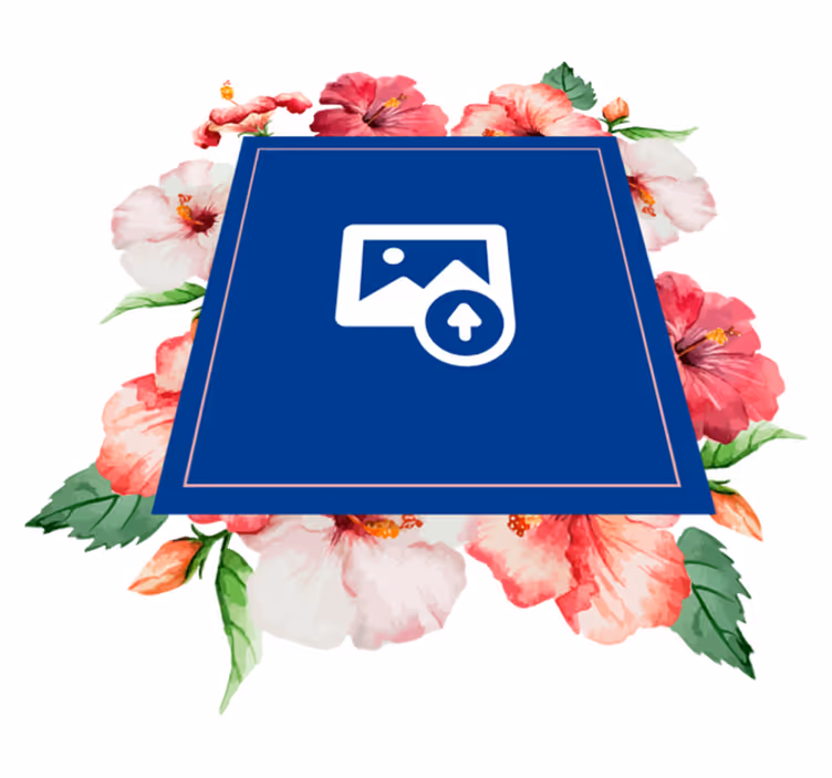 Nature vinyl carpet hibiscus floral design - TenStickers