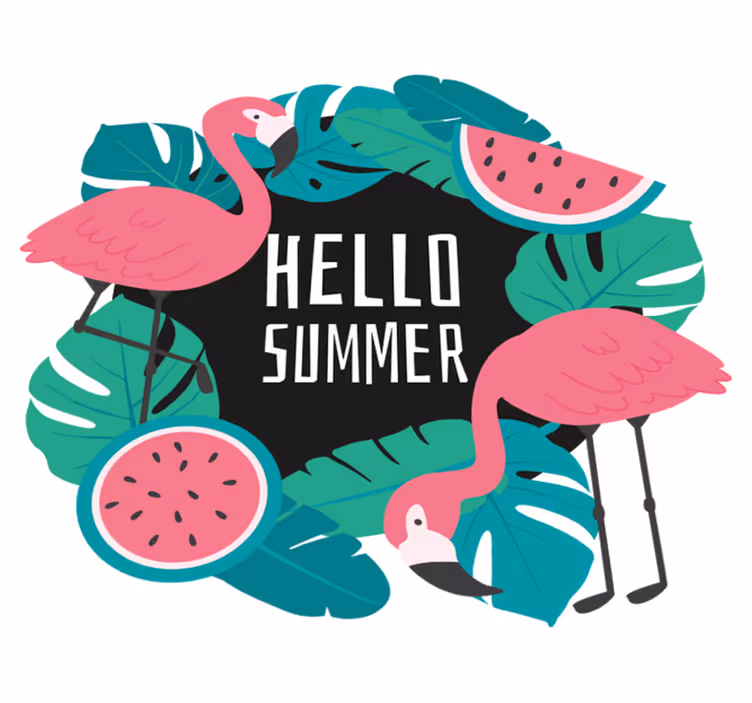 Nature vinyl carpet tropical flamingo design - TenStickers