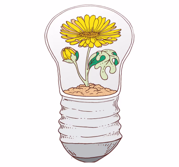 Nature vinyl carpet blooming light bulb - TenStickers