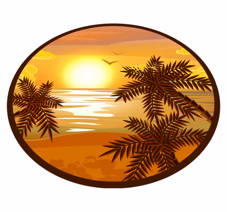 Nature vinyl carpet serene sunset view - TenStickers