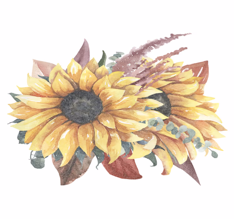 Nature vinyl carpet sunflower floral design - TenStickers