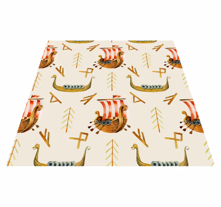 Nature vinyl carpet viking ship design - TenStickers