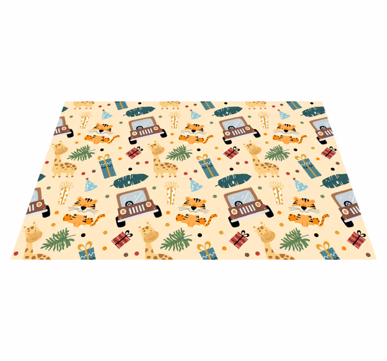 Nature vinyl carpet with fun safari themes - TenStickers