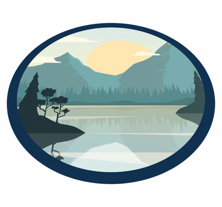 Nature vinyl carpet serene mountain reflection - TenStickers