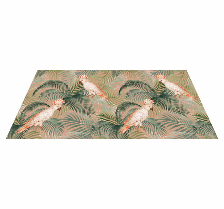 Nature vinyl carpet tropical parrots and palms - TenStickers