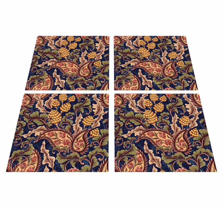 Nature vinyl carpet with floral design - TenStickers