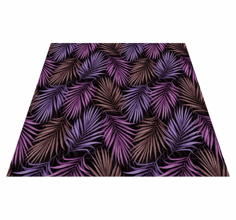 Nature vinyl carpet with purple leaf design - TenStickers