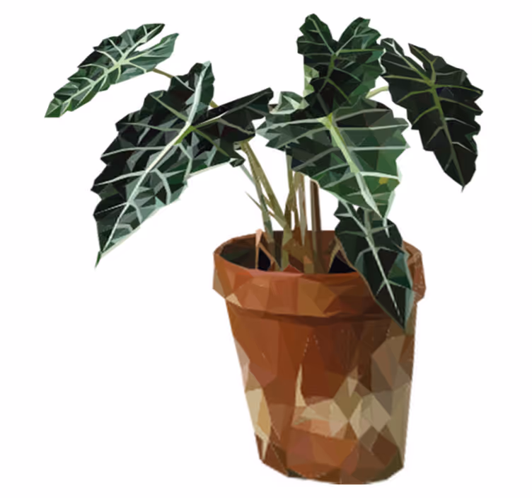 Floral vinyl carpet with geometric plant pot - TenStickers