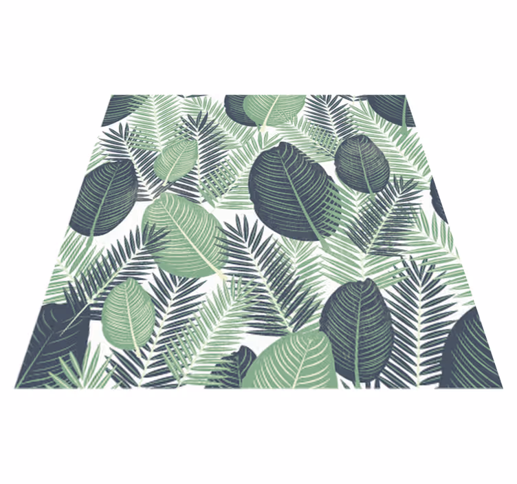 Floral vinyl carpet with green jungle leaves - TenStickers