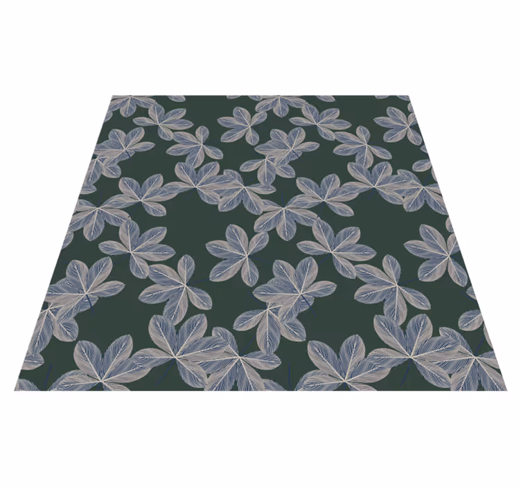 Floral vinyl carpet with dark leaves design - TenStickers