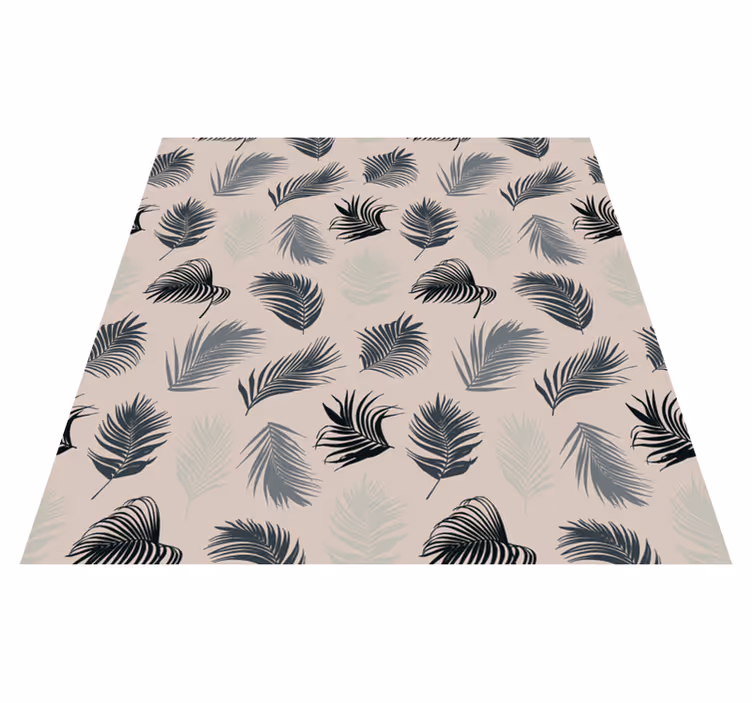 Floral vinyl carpet with vibrant palm leaf design - TenStickers