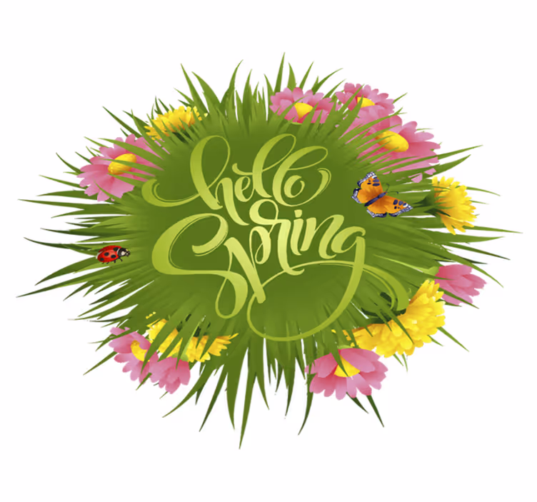 Floral vinyl carpet spring meadow bloom - TenStickers