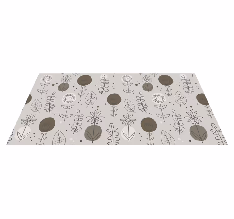 Floral vinyl carpet in earthy tones pattern - TenStickers