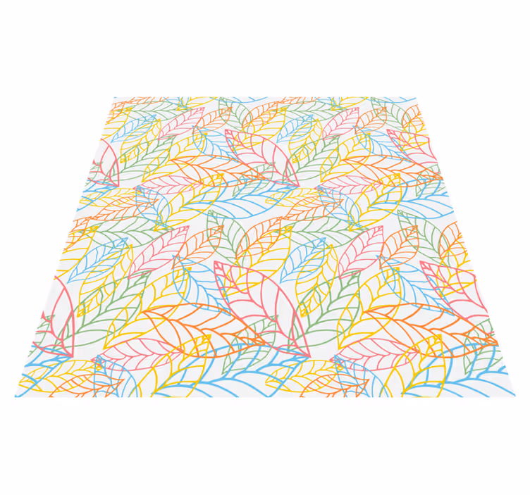 Floral vinyl carpet with vibrant neon leaf design - TenStickers