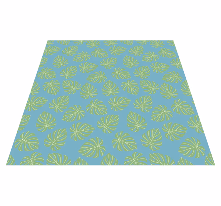Floral vinyl carpet with summertime green leaves design - TenStickers