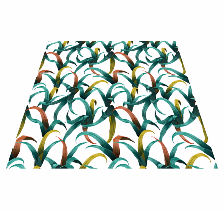 Floral vinyl carpet with beautiful tropical plant design - TenStickers