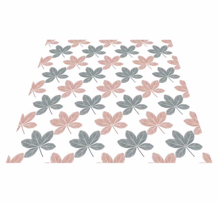 Floral vinyl carpet pink and blue leaves design - TenStickers