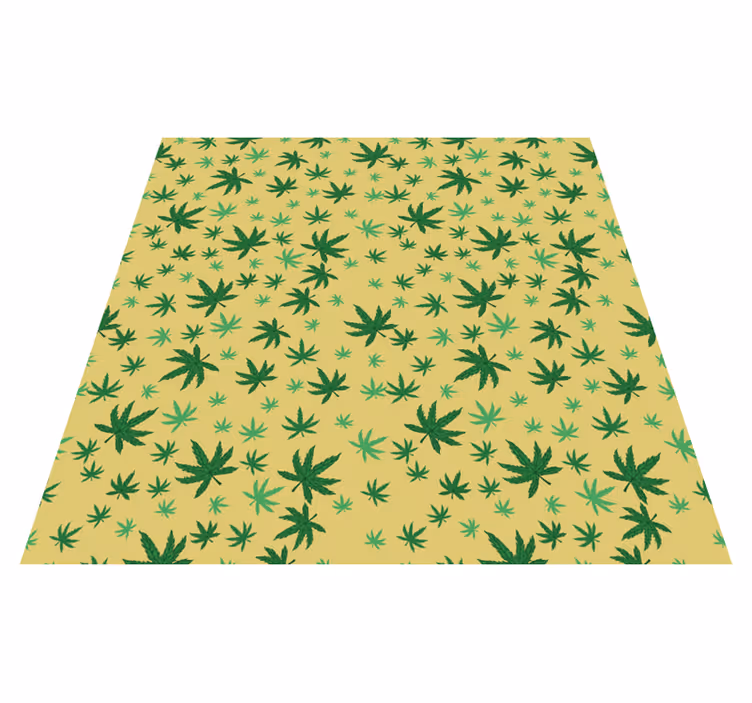 Floral vinyl carpet seamless cannabis design - TenStickers