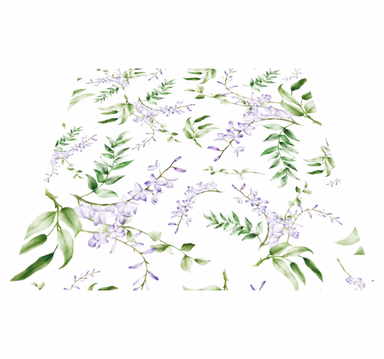 Floral vinyl carpet lavender window motif - TenStickers