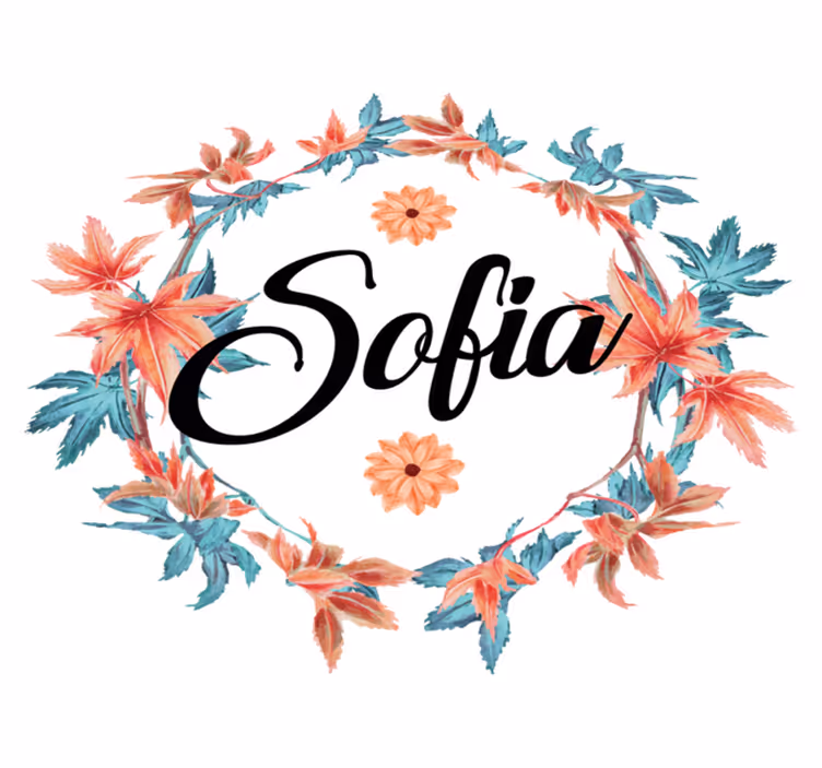Floral vinyl carpet autumn flower crown personalized - TenStickers