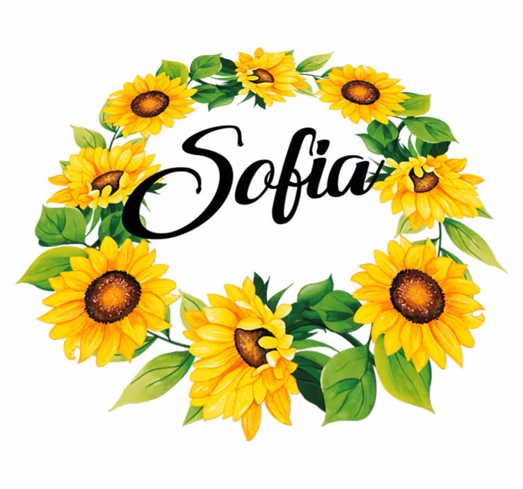 Floral vinyl carpet summer flower crown personalized - TenStickers