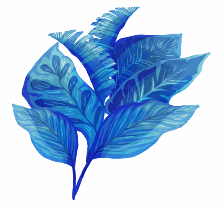 Floral vinyl carpet blue leaf design - TenStickers