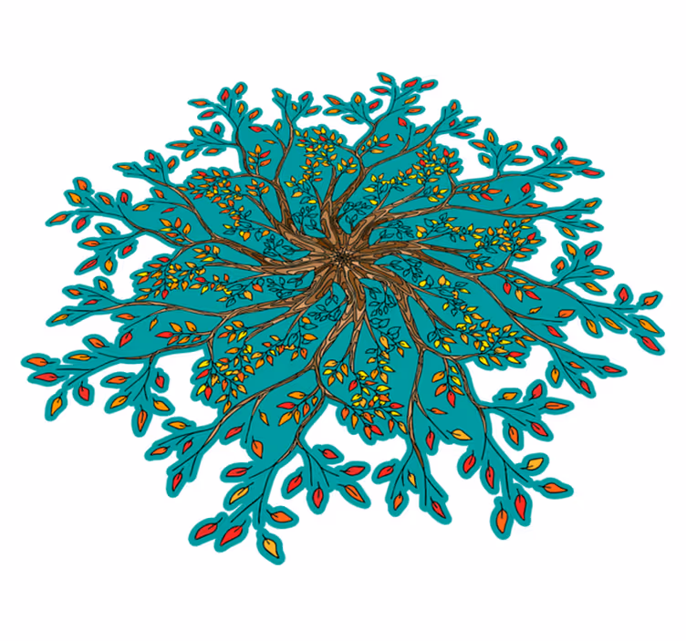 Floral vinyl carpet vibrant tree design - TenStickers