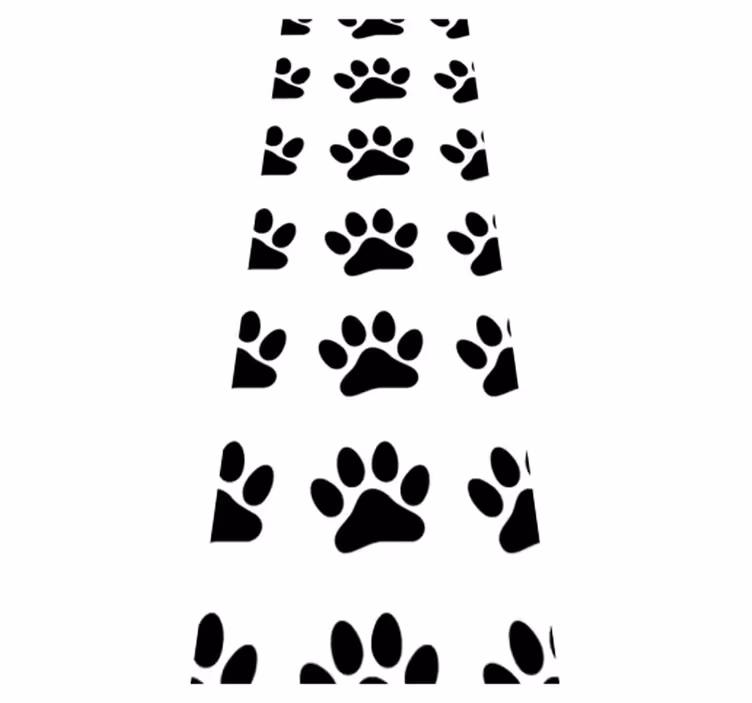 Bedroom vinyl carpet with black dog paw prints - TenStickers