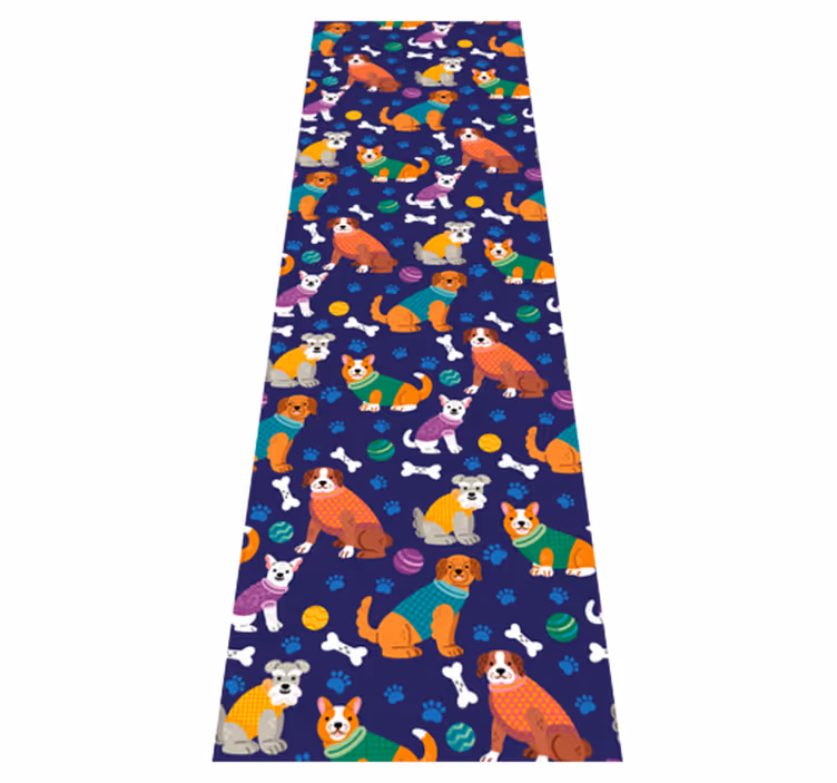 Bedroom vinyl carpet with vibrant dog pattern - TenStickers