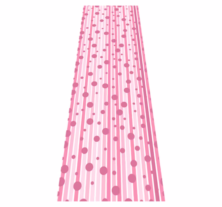 Bedroom vinyl carpet with vertical pink and white dots - TenStickers