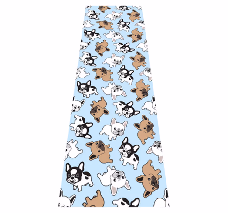 Bedroom vinyl carpet with french bulldog design - TenStickers