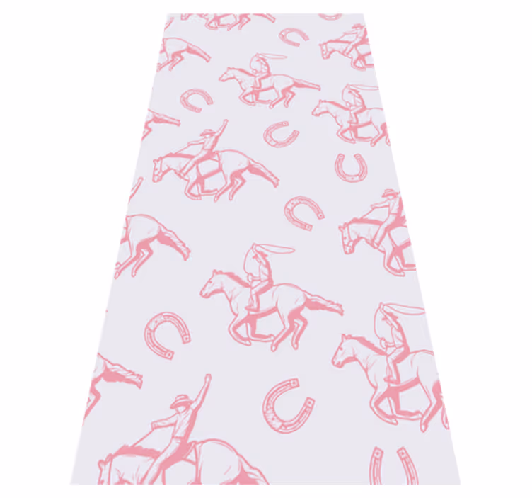 Bedroom vinyl carpet with pink cowboy horse design - TenStickers