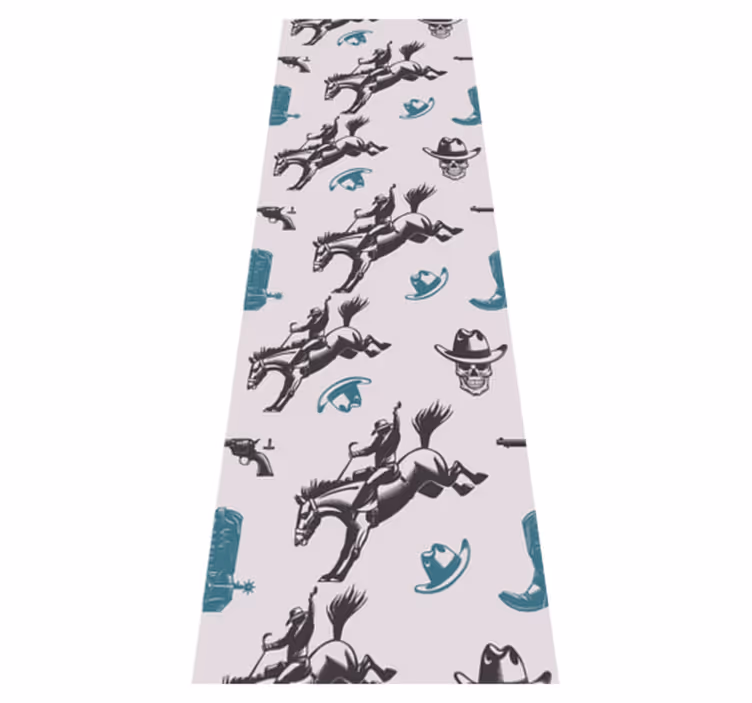 Bedroom vinyl carpet with cowboy horse pattern - TenStickers