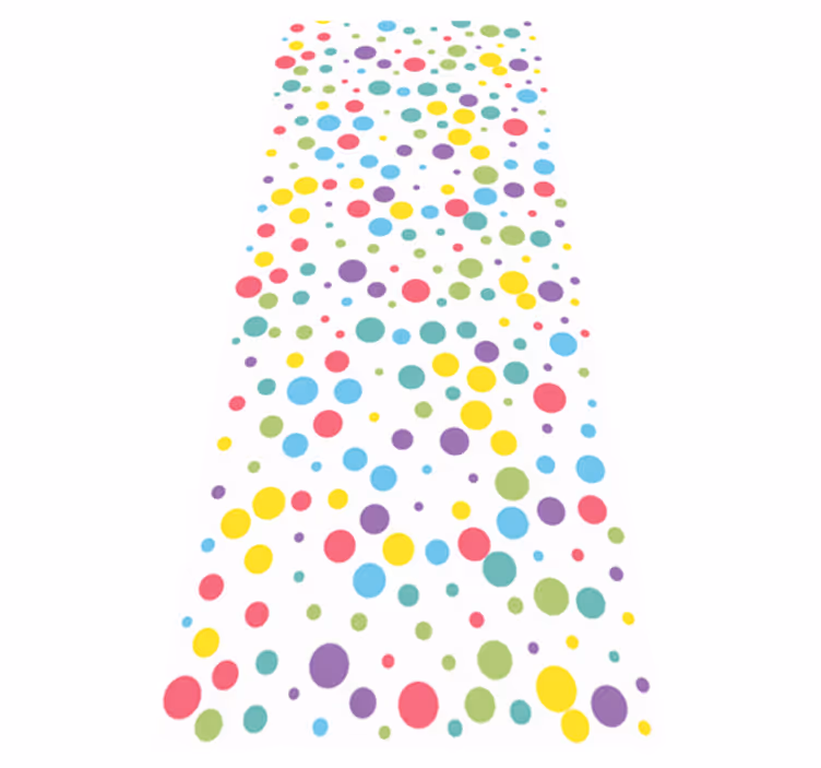 Bedroom vinyl carpet in vibrant polka dots - TenStickers