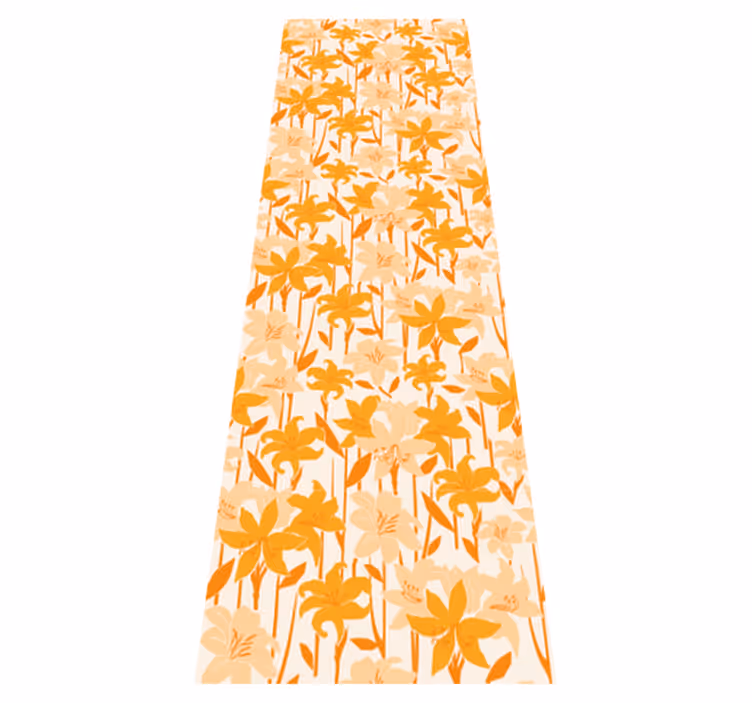 Bedroom vinyl carpet with small cute orange flowers - TenStickers