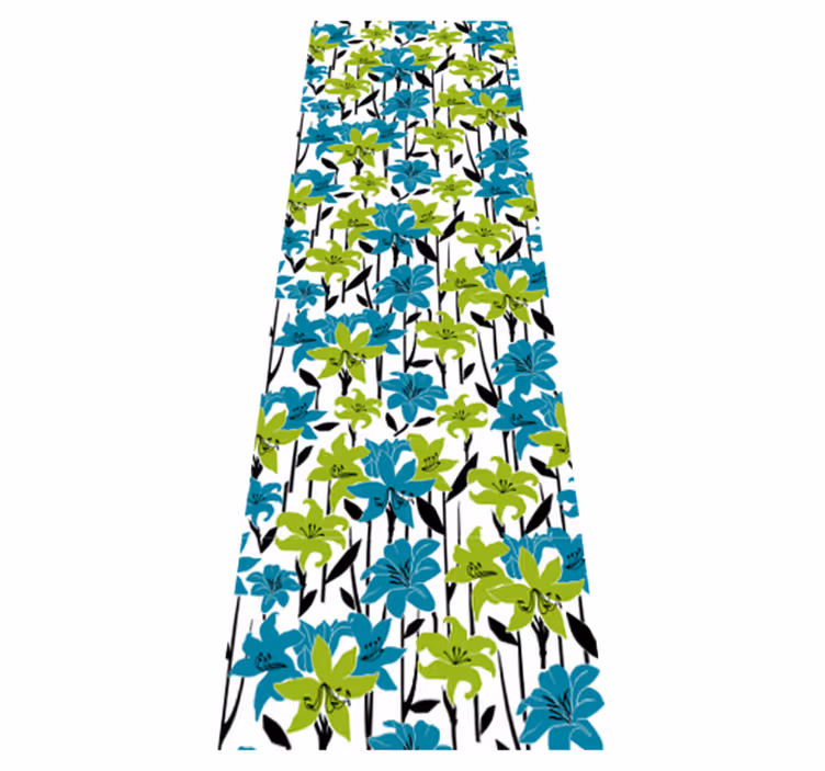 Bedroom vinyl carpet with floral stencil design - TenStickers