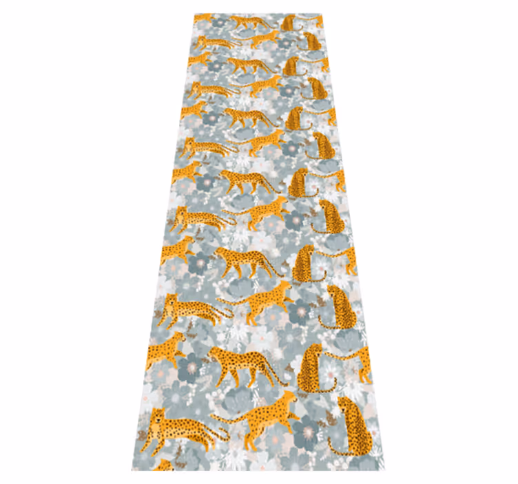 Bedroom vinyl carpet with hand-drawn exotic animals - TenStickers