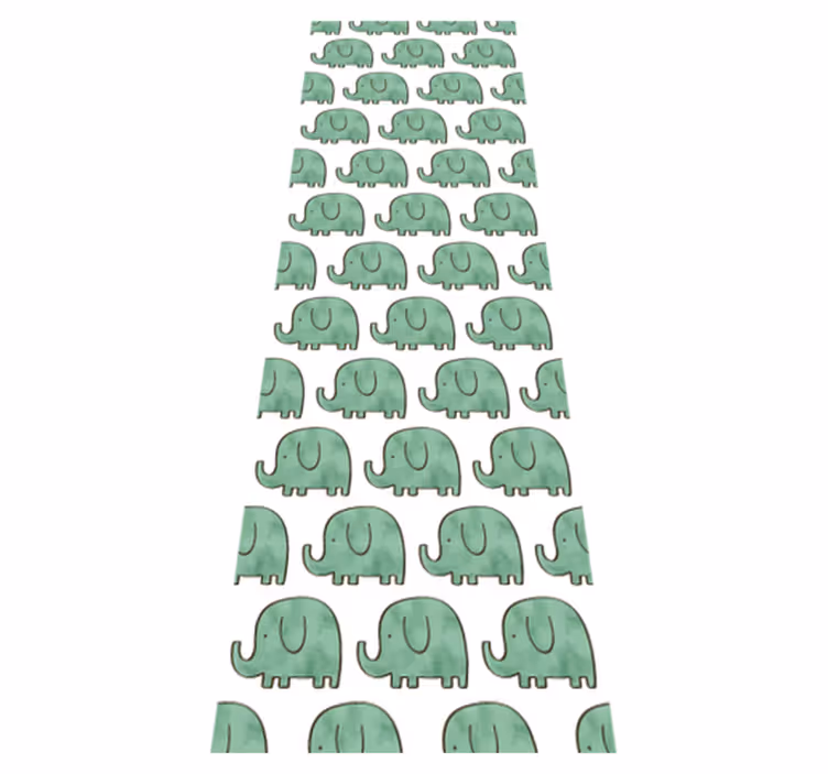 Bedroom vinyl carpet with adorable elephant pattern - TenStickers