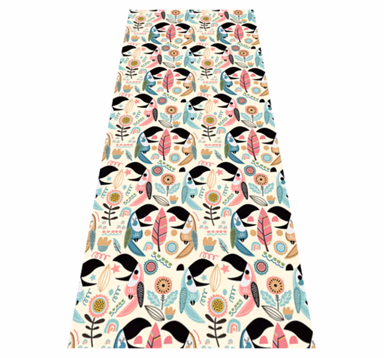 Bedroom vinyl carpet blue nordic pastel leaves - TenStickers