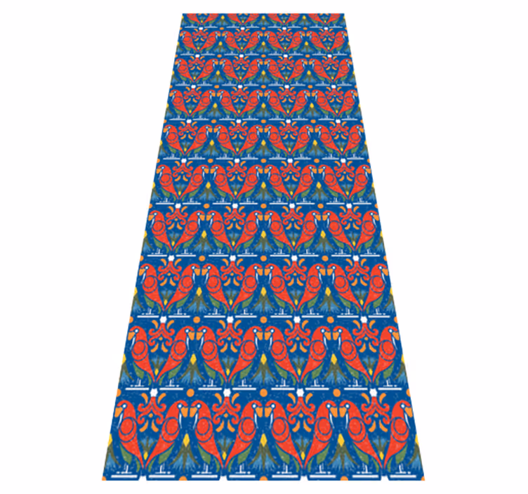 Bedroom vinyl carpet floral design on blue background - TenStickers