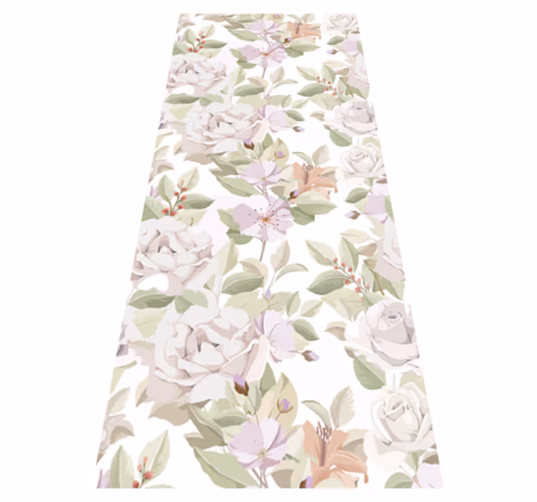 Bedroom vinyl carpet with elegant floral design - TenStickers