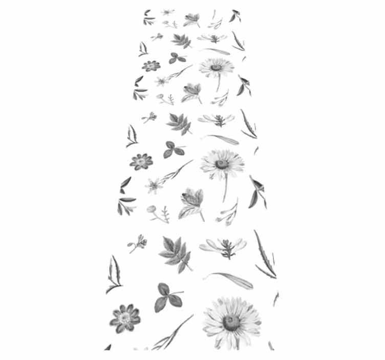 Gray sprint flowers bedroom vinyl carpet - TenStickers