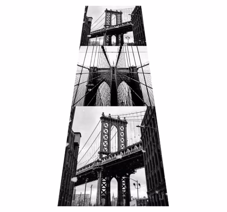 Bedroom vinyl carpet brooklyn bridge collage - TenStickers