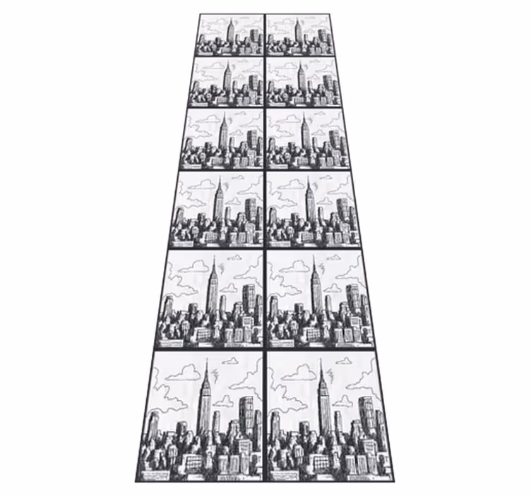 Bedroom vinyl carpet nyc sketch collage design - TenStickers
